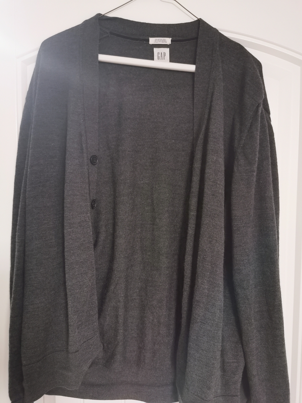 GAP Men's Charcoal Gray Button Cardigan Sweater